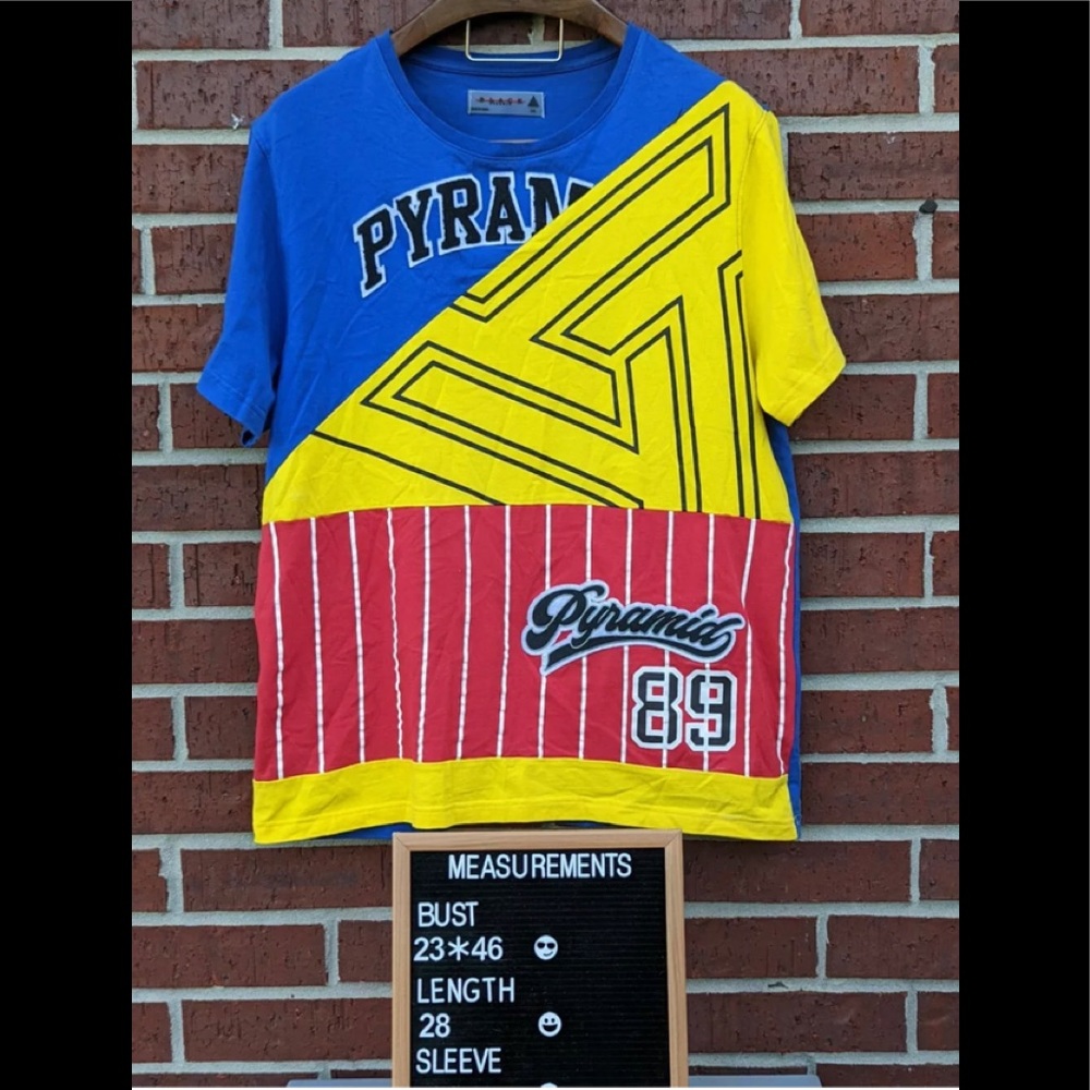 Black Pyramid Color Block Textured Logo Short Sleeve T-Shirt Men's XXL.